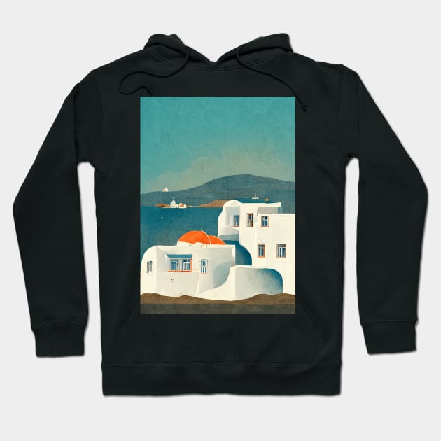 Mykonos Baby Hoodie by deificusArt